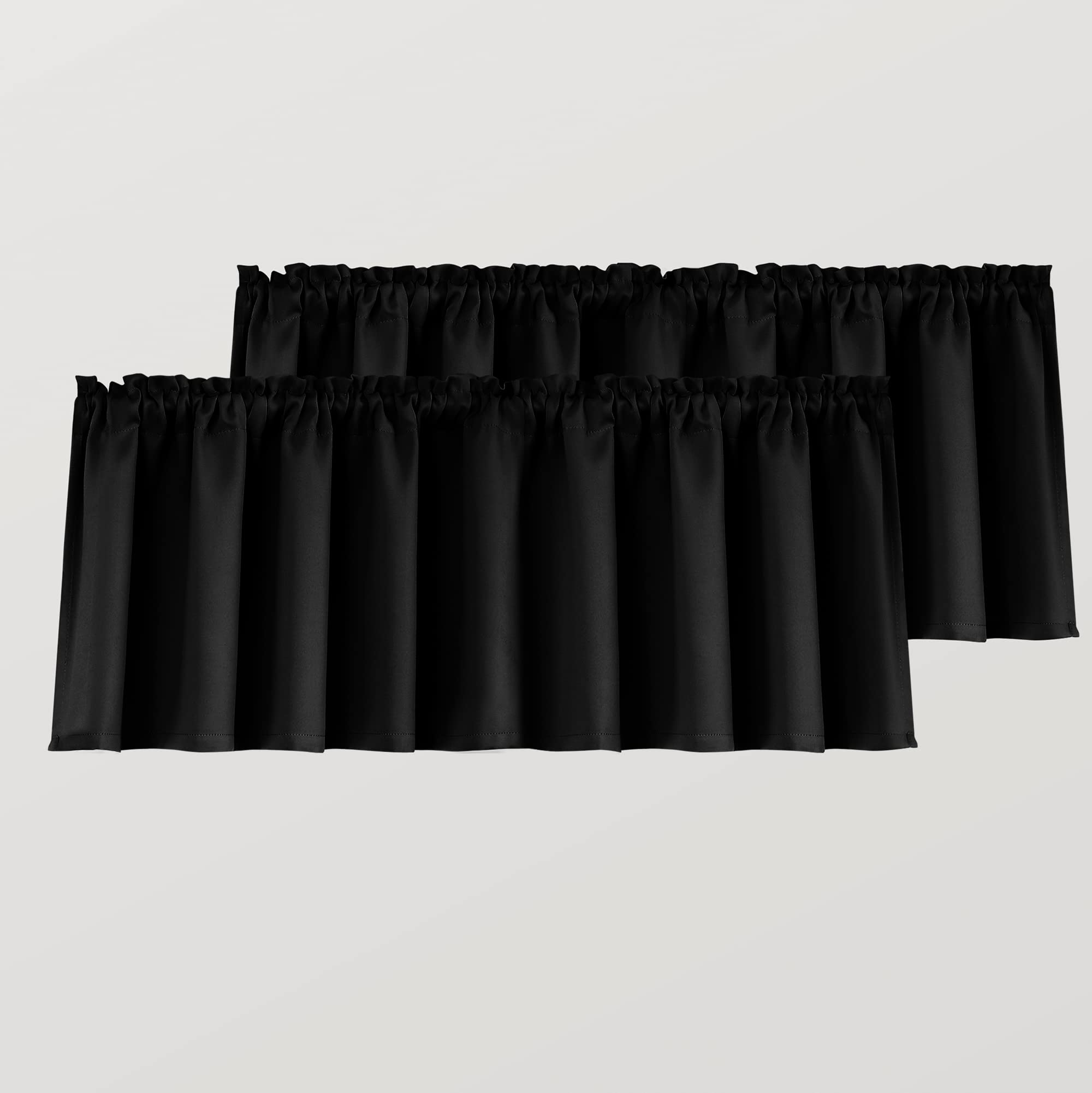 Amazon.co.jp: Mrs.Naturall ブラックバランスカーテン 窓用 長さ36x16